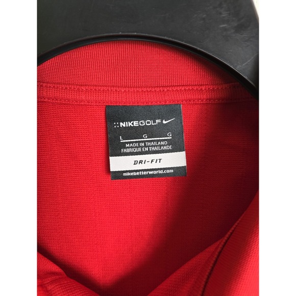 New Nike Golf Mens Large Dri-Fit Polo Red Embroidered NWT‎ - Picture 3 of 10